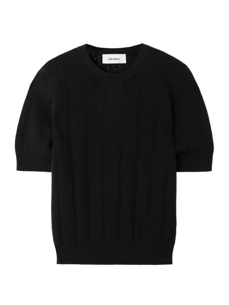 Lisa Yang Nika Pointelle-knit Cotton And Cashmere-blend Sweater