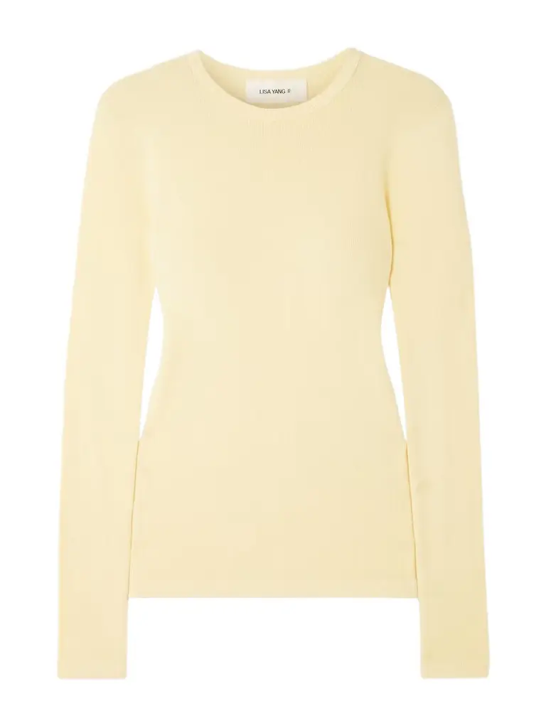 Lisa Yang Vivian Ribbed Cotton And Cashmere-blend T-shirt
