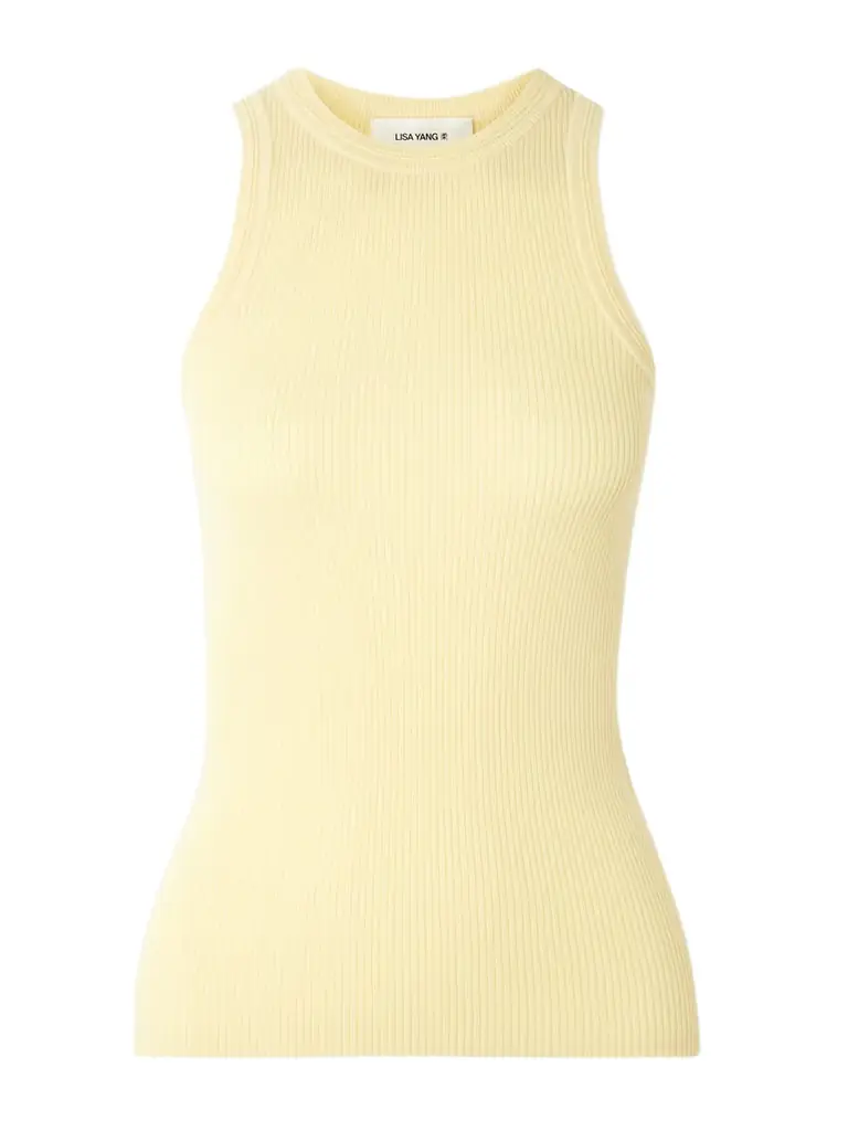 Lisa Yang Amya Ribbed Cotton And Cashmere-blend Tank
