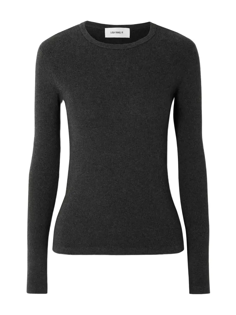 Lisa Yang Vivian Ribbed Cotton And Cashmere-blend T-shirt