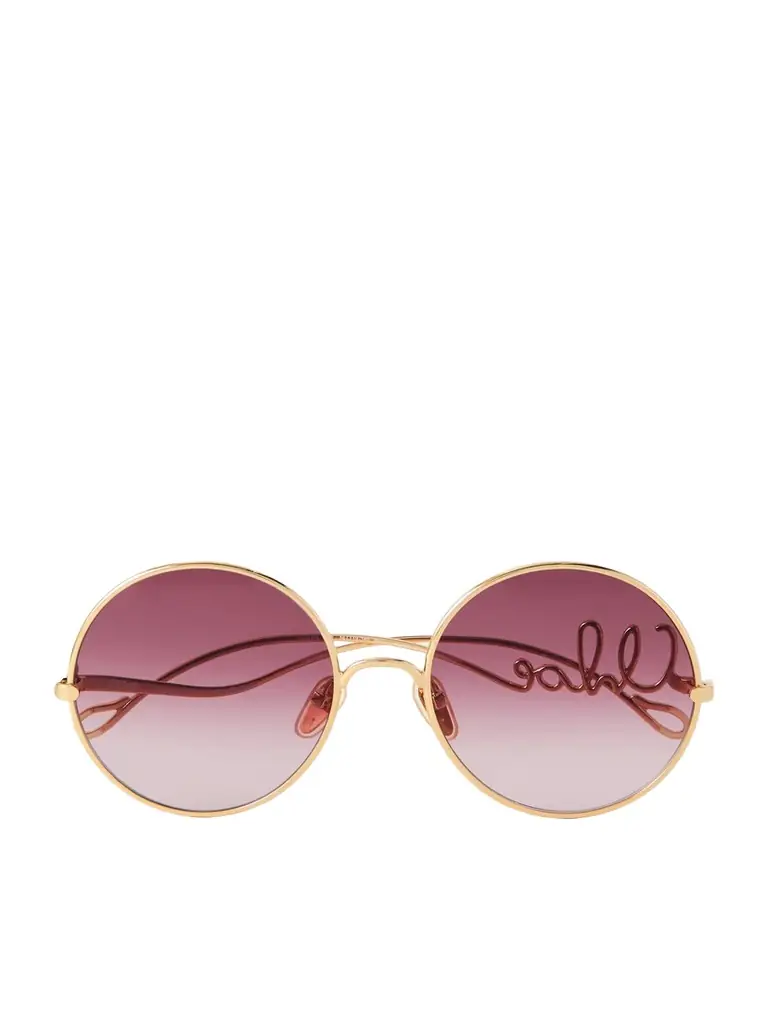 Chloé Iconic Round-frame Gold-tone Sunglasses