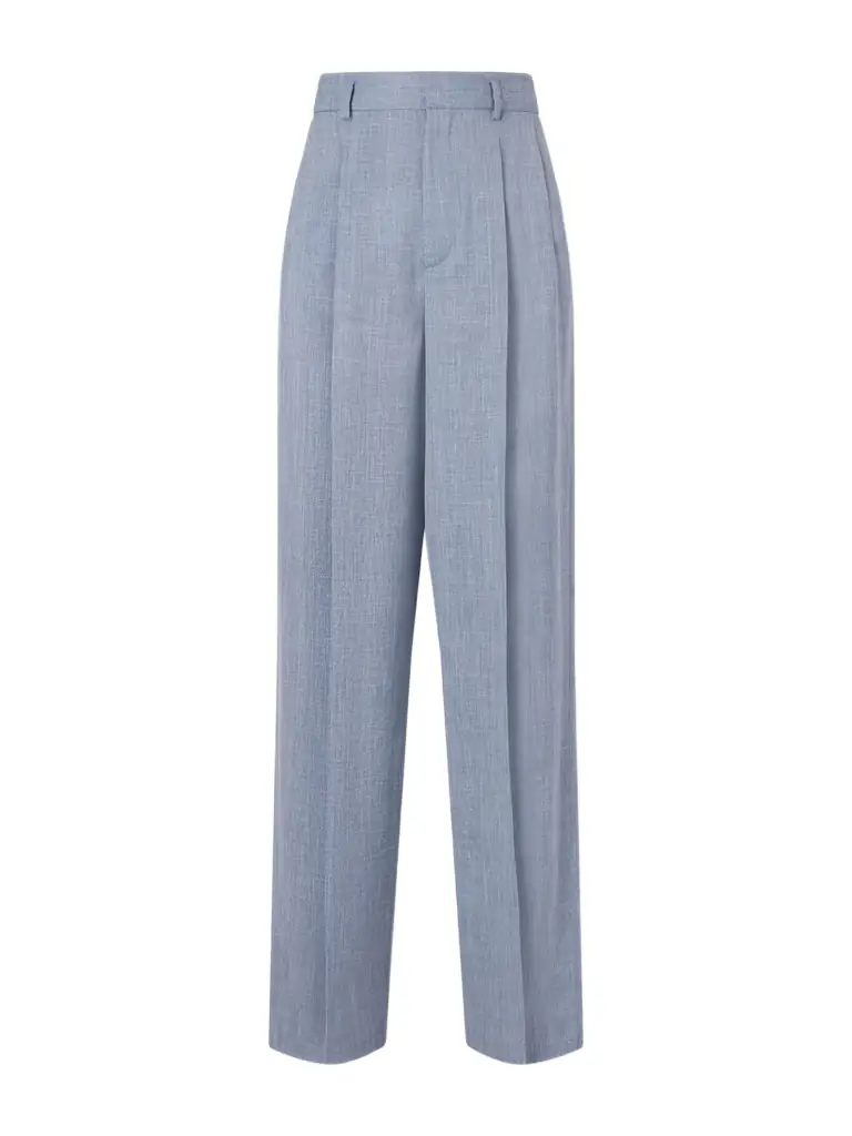 Loro Piana Hector Pleated Wool, Silk And Linen-blend Wide-leg Pants