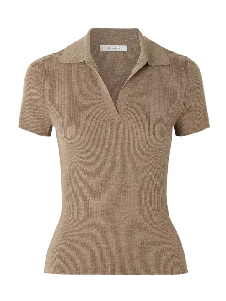 Max Mara Ribbed Wool Polo Shirt