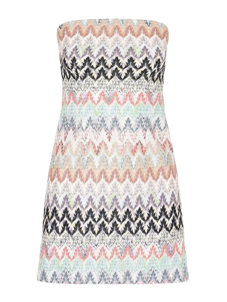 Missoni Striped Metallic Crochet-knit Mini Dress