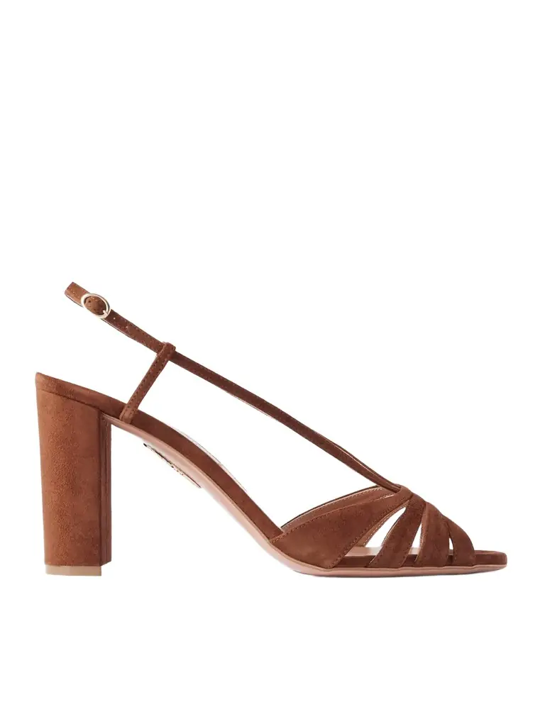 Aquazzura Aimée 85 Suede Slingback Sandals