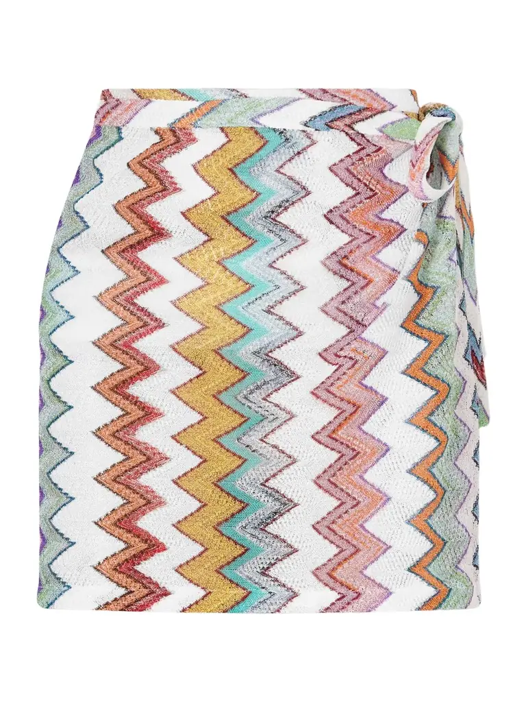 Missoni Striped Metallic Crochet-knit Mini Skirt