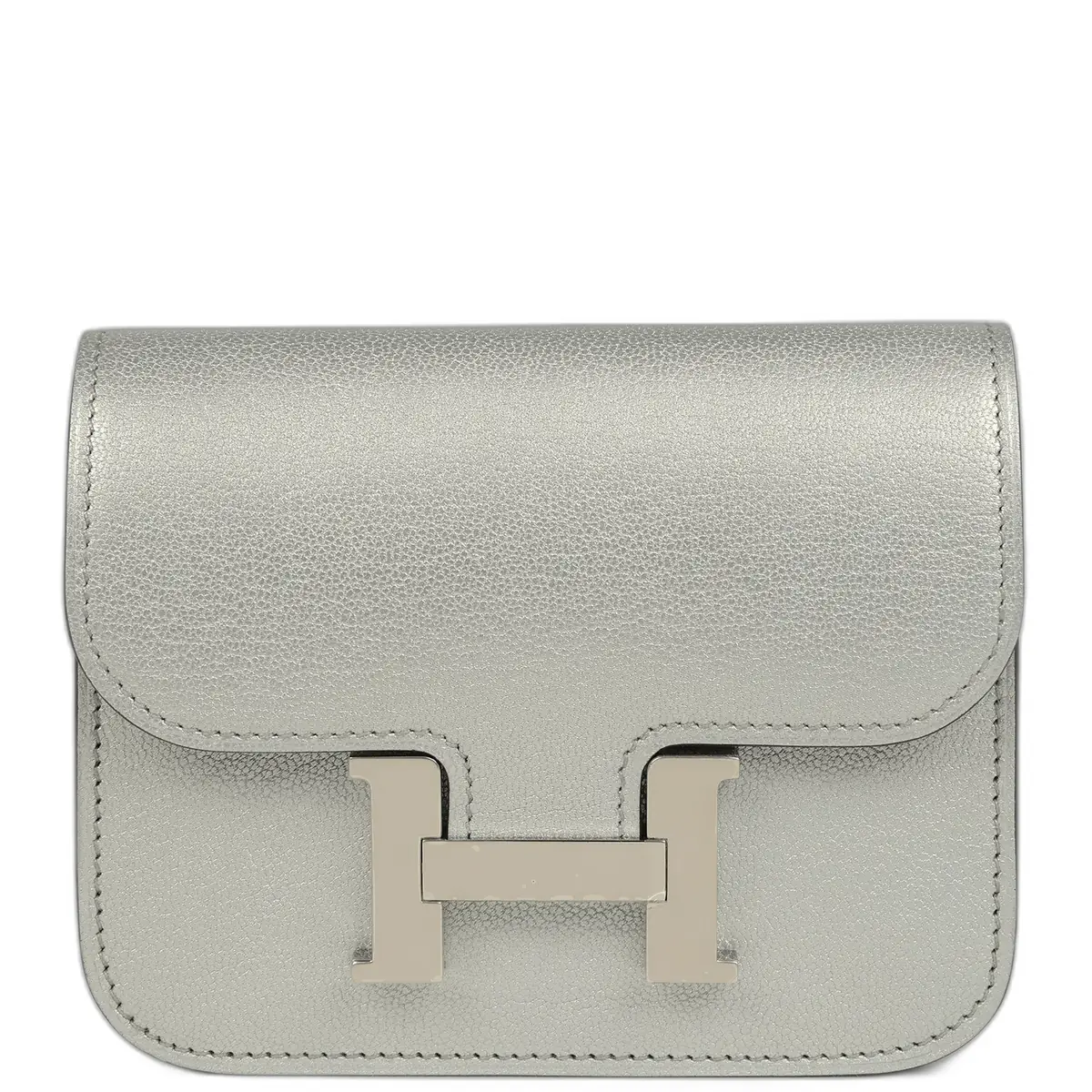 hermes Hermes Constance Slim Wallet Argent Chevre Chamkilight Palladium Hardware