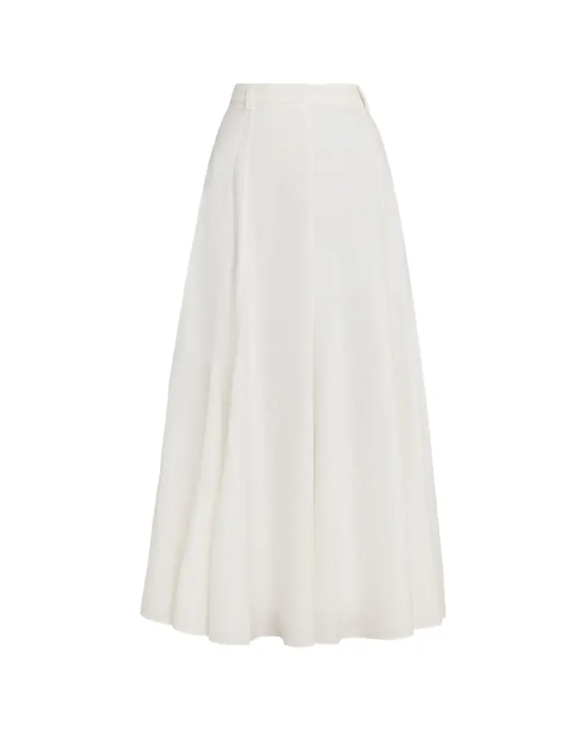 Brunello Cucinelli Techno Cotton Poplin Maxi Skirt