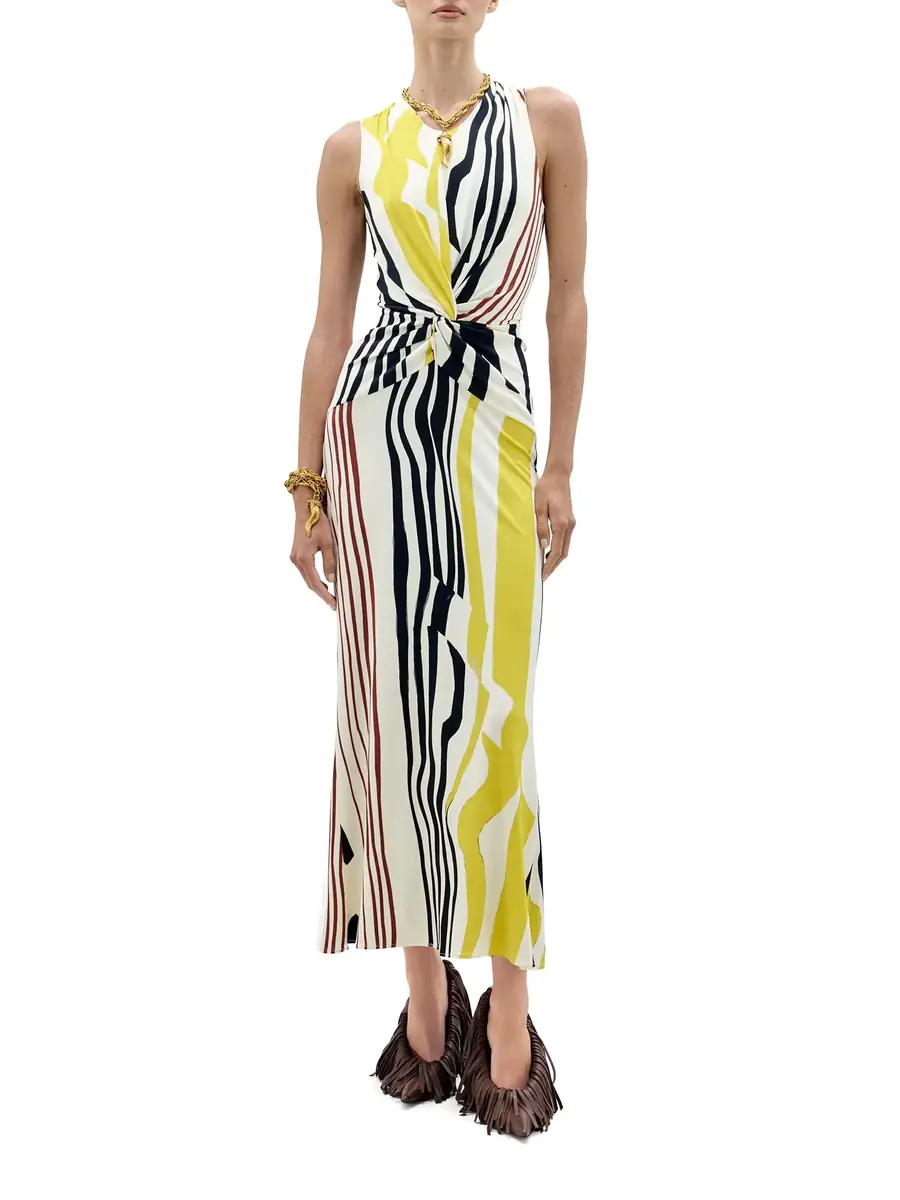 Silvia Tcherassi Luna Twist-Front Midi Dress
