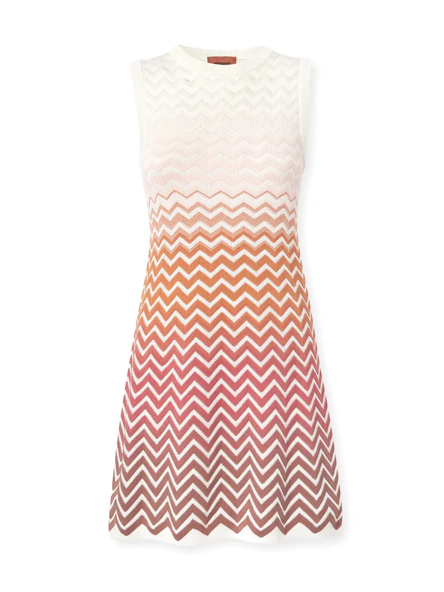 Missoni Sleeveless Chevron Dégradé Mini Dress