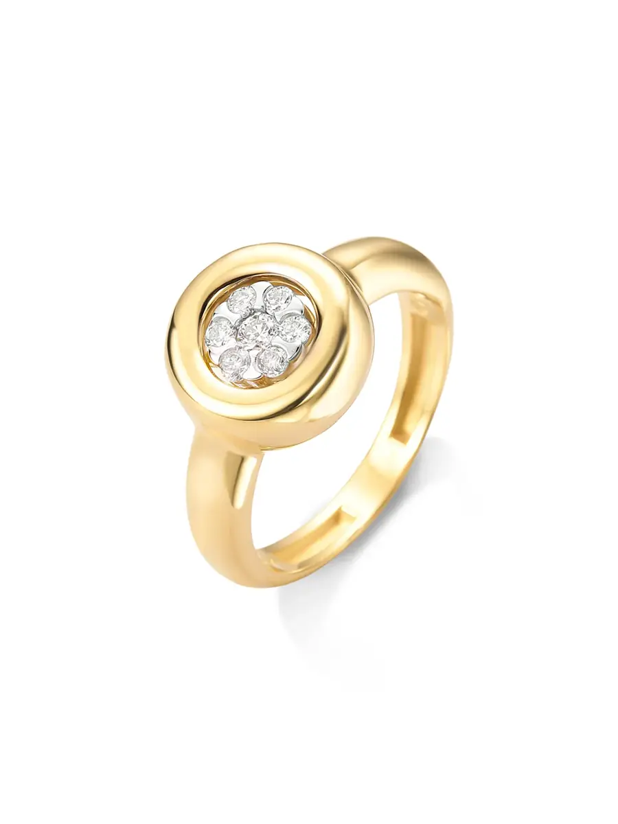 ISA VETTORAZZI Yellow Gold Bezel Set Single Diamond Ring