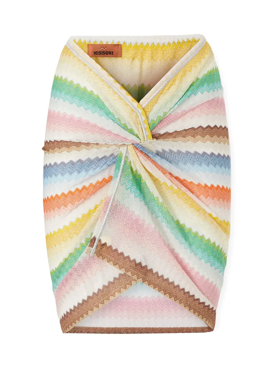 Missoni Zig-Zag Lamé Mini Wrap Skirt