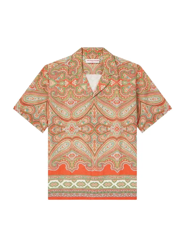 Orlebar Brown Maitan Carnival Camp-Collar Paisley-Print Linen Shirt - Men