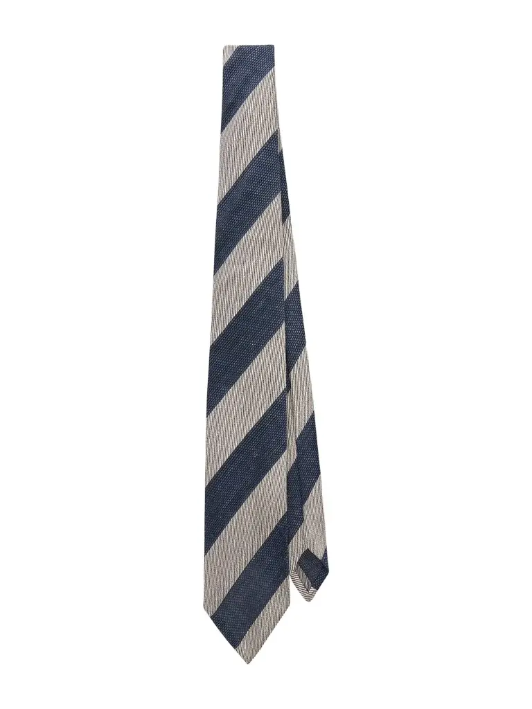 dunhill 9.5cm Striped Linen and Mulberry Silk-Blend Jacquard Tie - Men