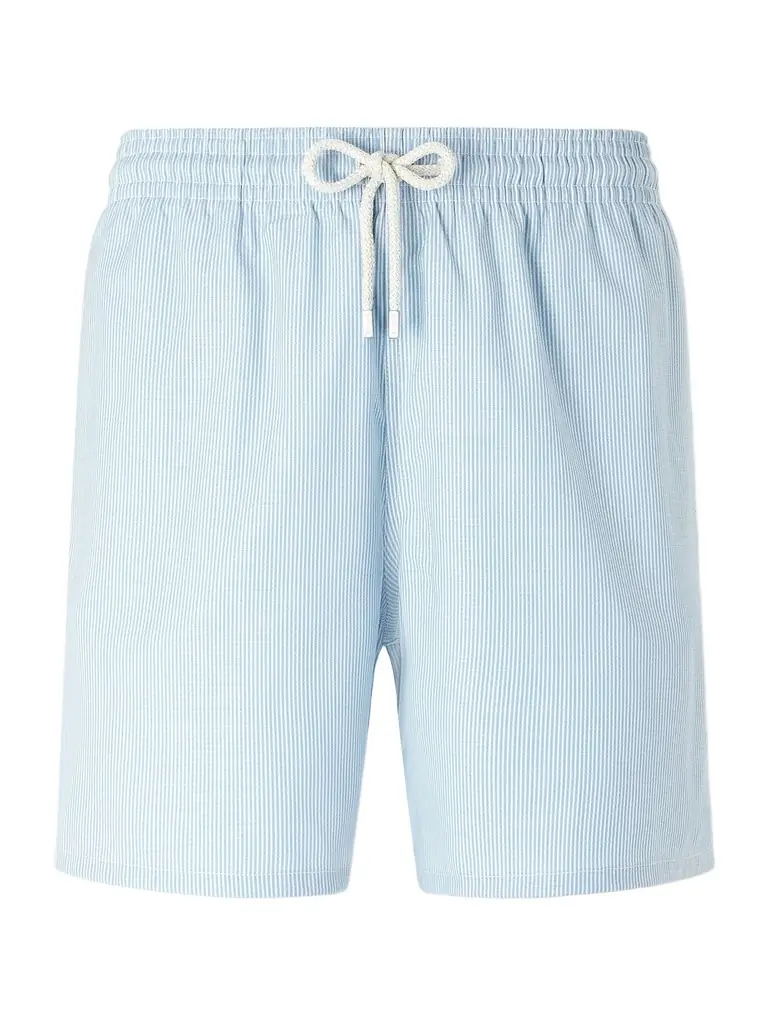 Vilebrequin Moopea Straight-Leg Mid-Length Striped Wool-Blend Swim Shorts - Men