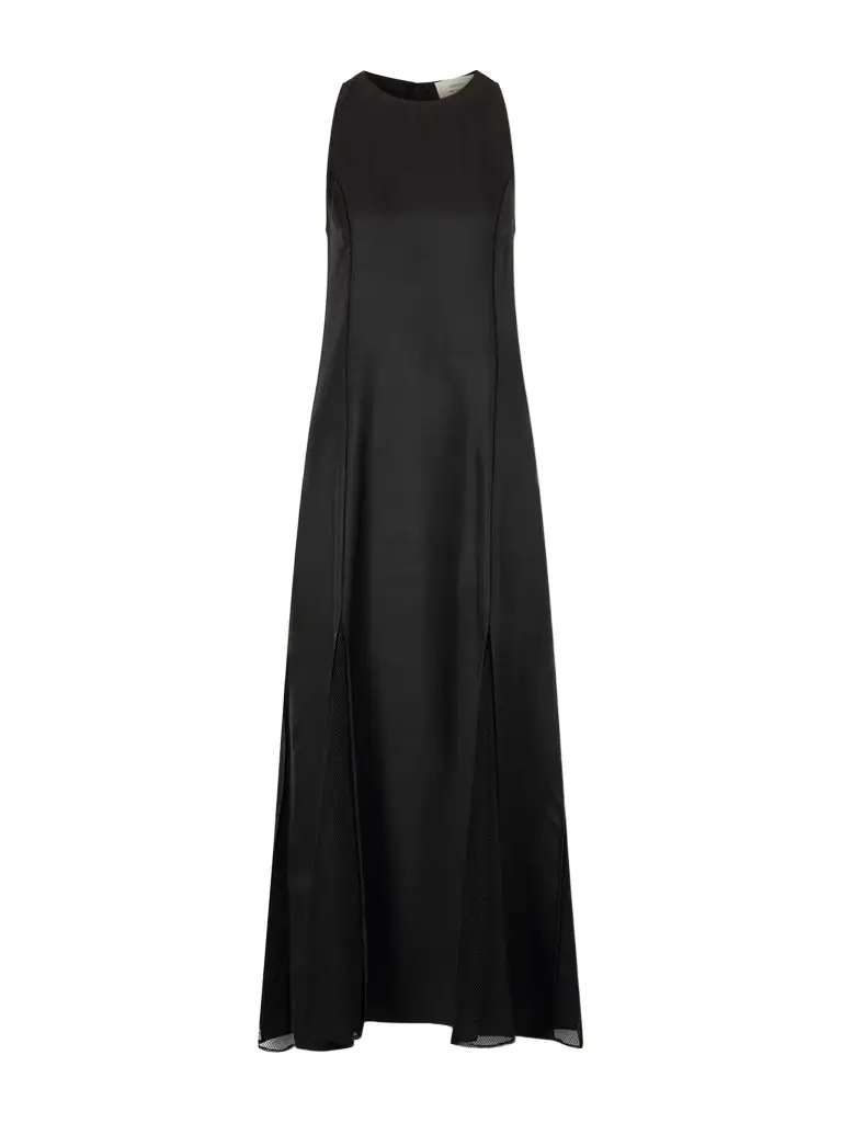 Loulou de Saison Iraka Mesh And Silk-twill Midi Dress