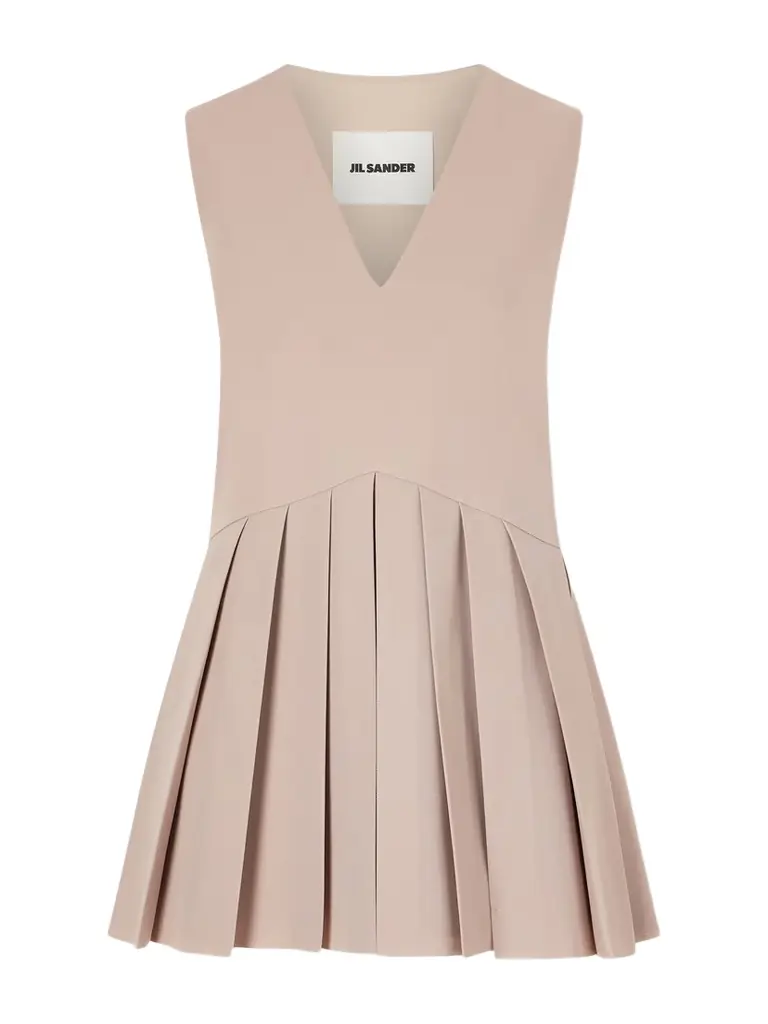 Jil Sander Pleated Wool-twill Top