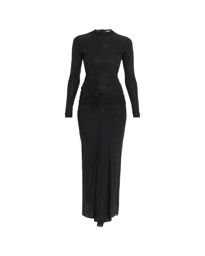 Ronny Kobo Zelda Embellished ock-Neck Dress