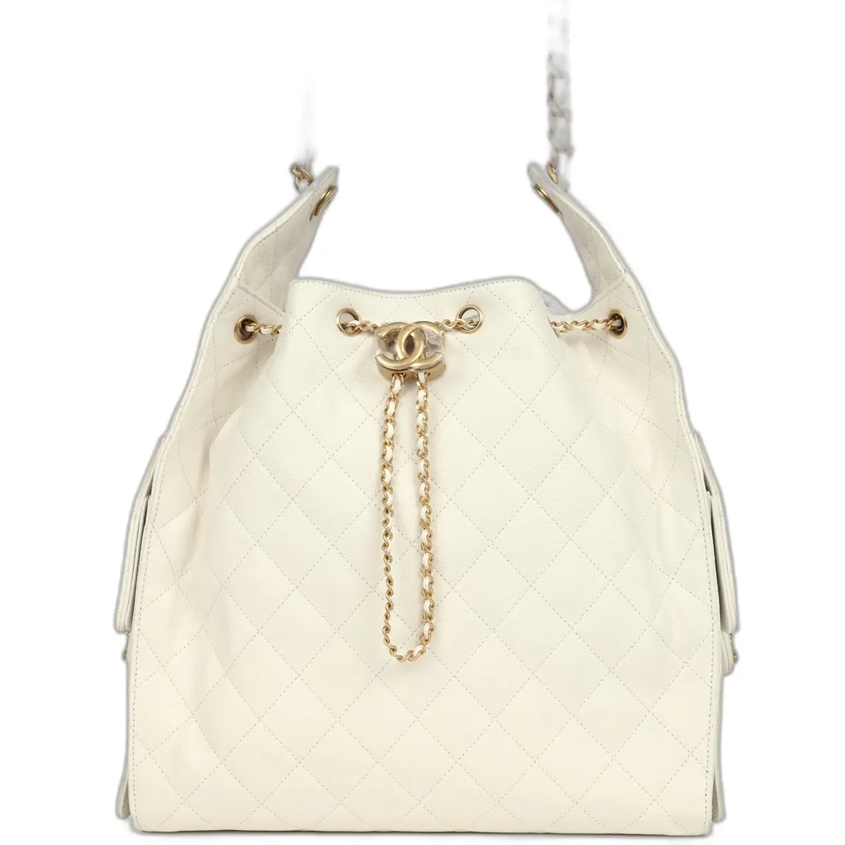 Chanel Chanel Medium 25 Hobo Bag White Caviar Antique Gold Hardware