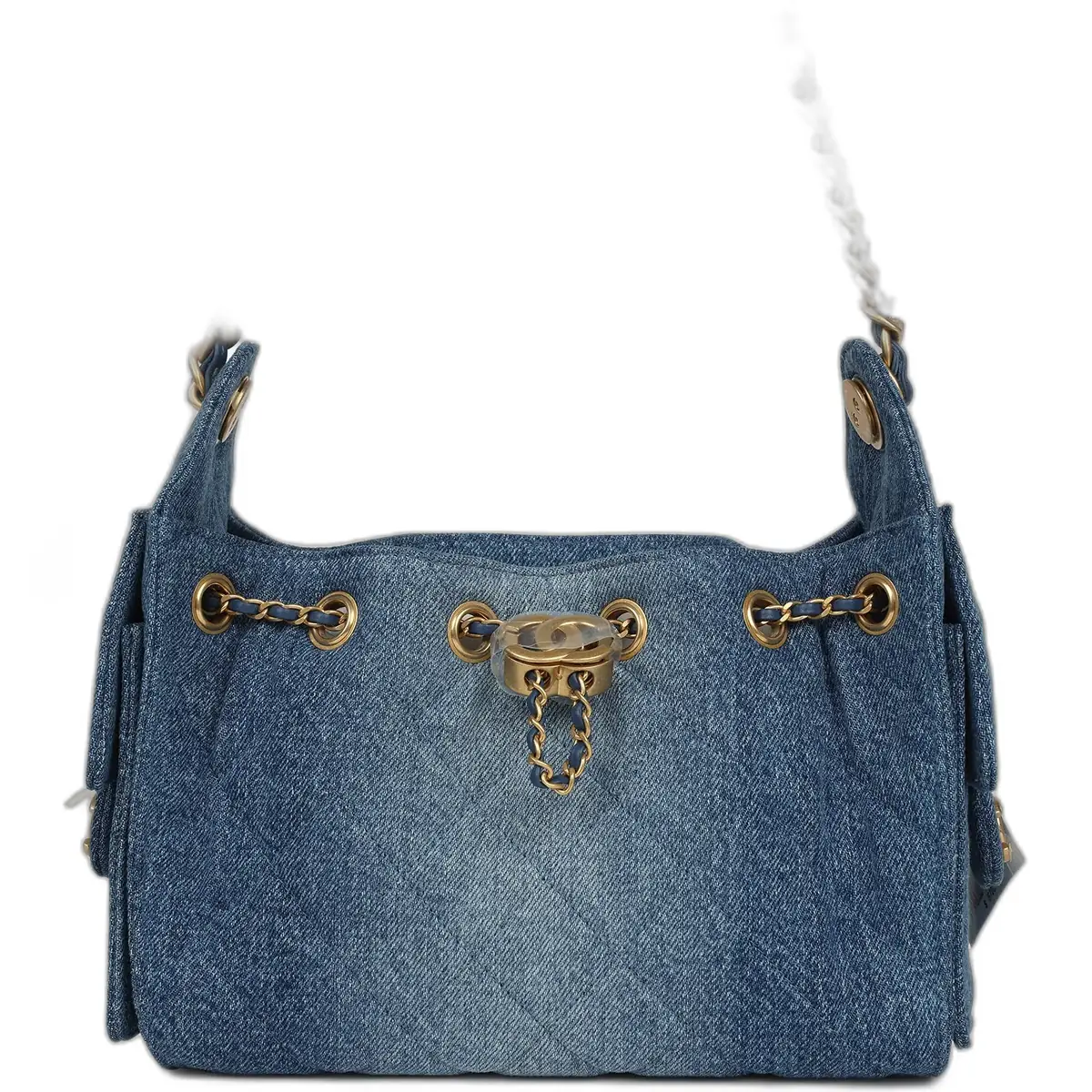 Chanel Chanel Mini 25 Hobo Bag Blue Washed Denim Antique Gold Hardware