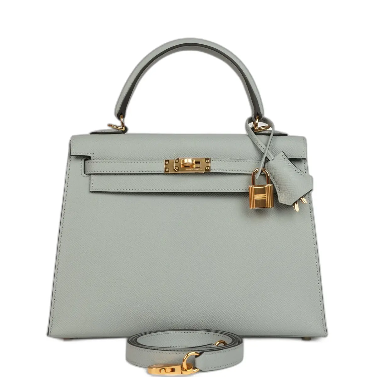 hermes Hermes Kelly Sellier 25 Bleu Glacier Epsom Gold Hardware