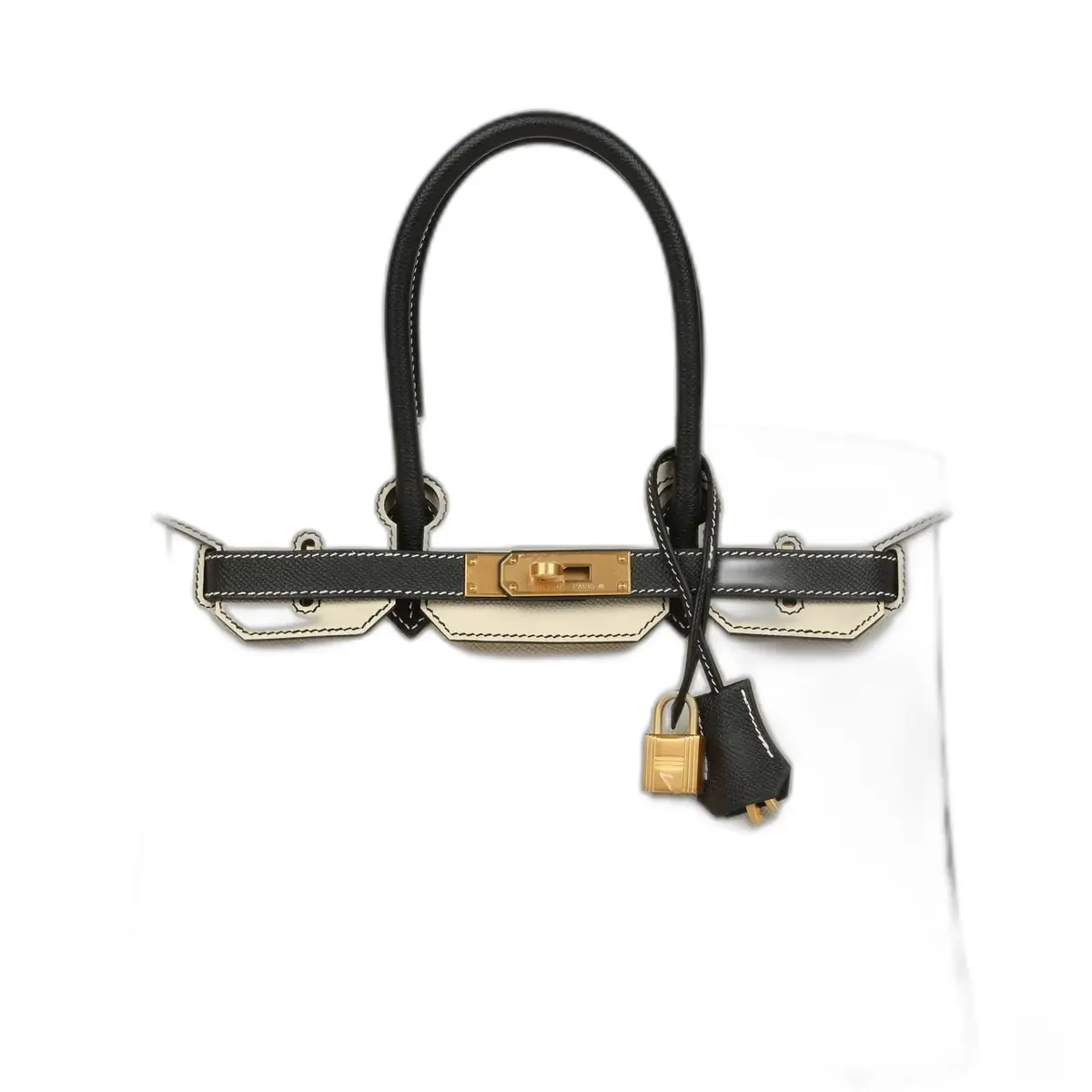 hermes Hermes Special Order (HSS) Birkin 30 Craie and Black Epsom Brushed Gold Hardware