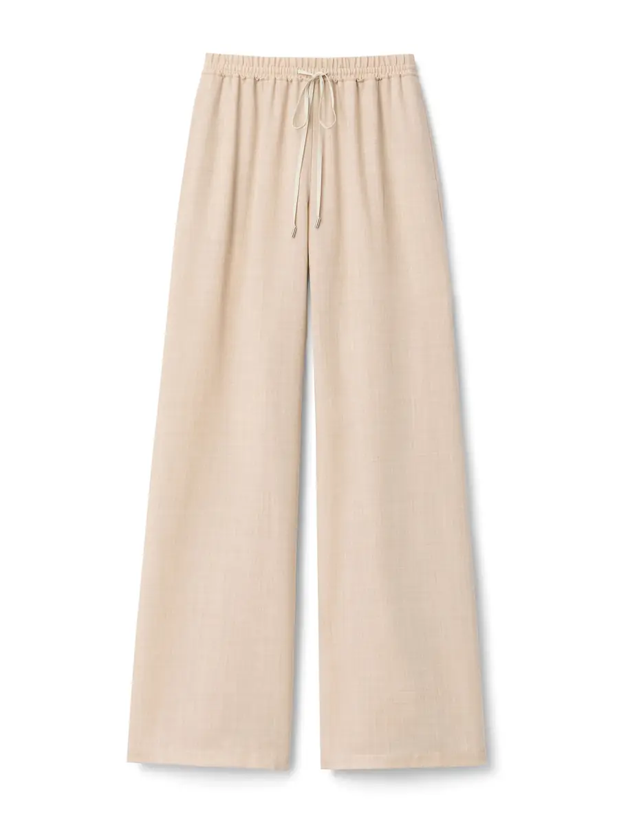 LAFAYETTE 148 Penn Wool-Silk Wide Leg Pants