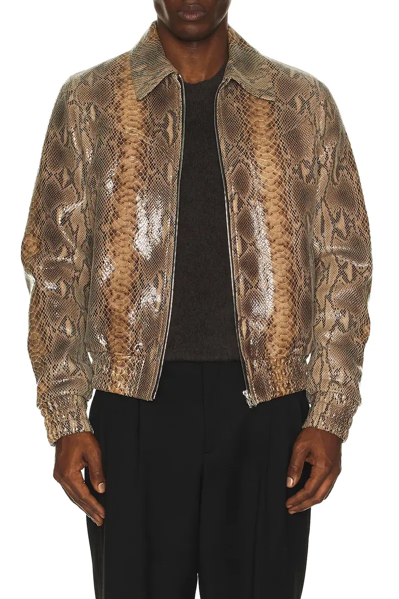Amiri Leather Snake Western Jacket