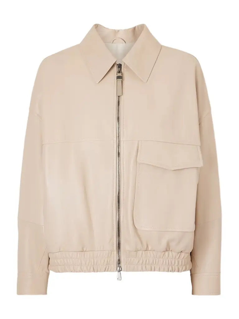 Brunello Cucinelli Bead-embellished Leather Jacket