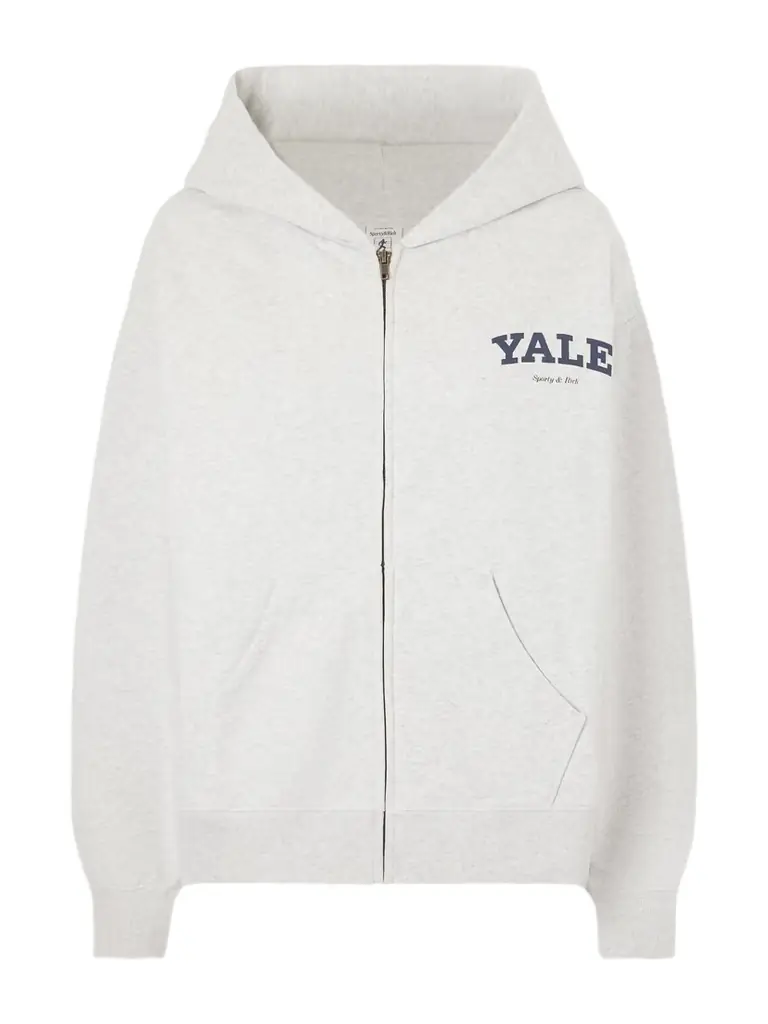 Sporty & Rich Printed Cotton-jersey Zip-up Hoodie