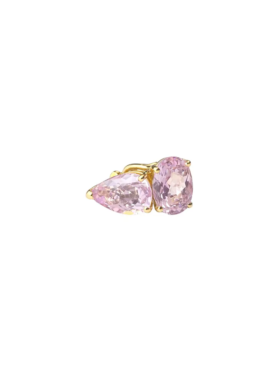 Wish Fine Jewelry 3.73ct Kunzita 18K Gold Two Stones Ear Cuff