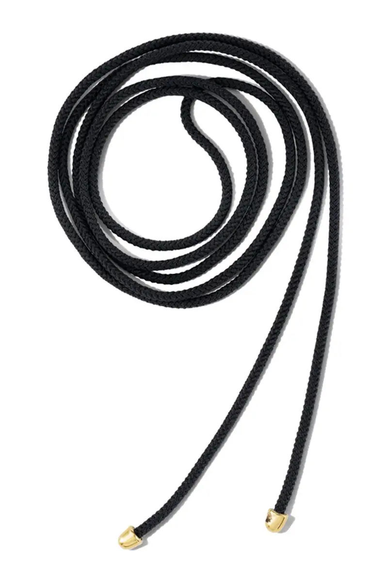 Marla Aaron Black Knot The String Project Necklace - Yellow Gold