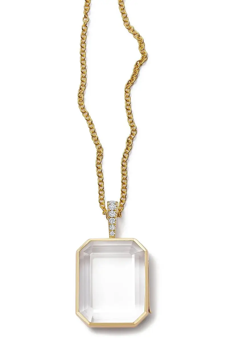 LOQUET Diamond Baguette Rolo Chain Locket
