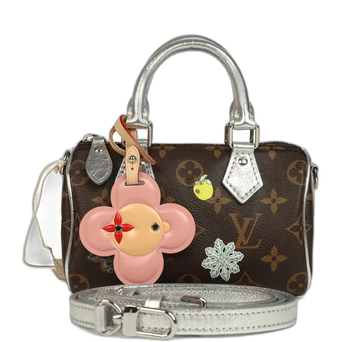 Louis Vuitton Louis Vuitton "57th Street NYC" Vivienne Nano Speedy Bag Brown Monogram Snowy Pearl Gold Hardware
