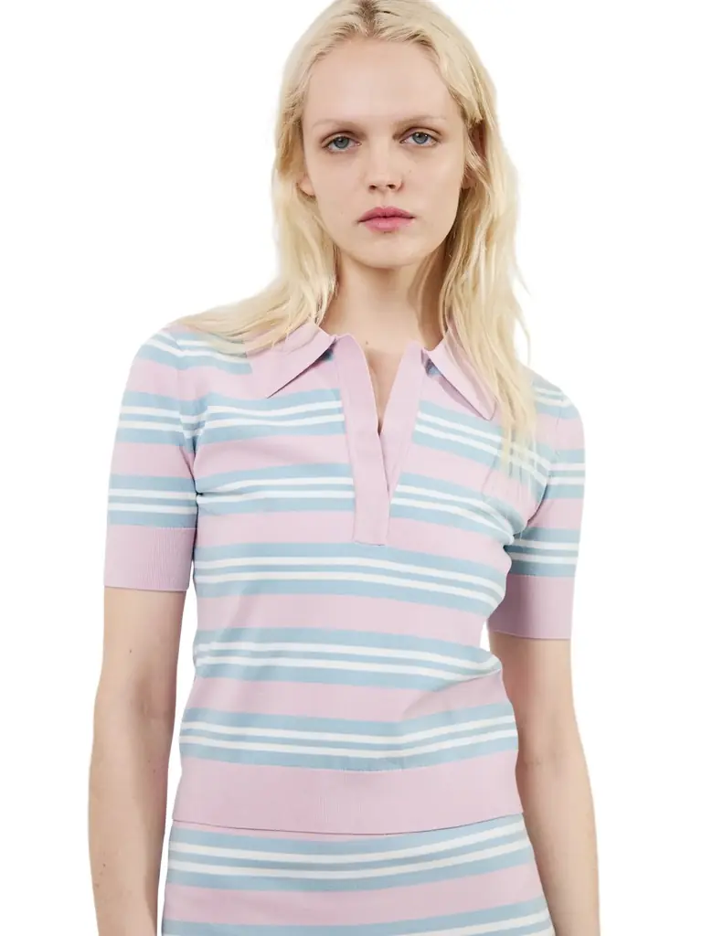 Aknvas The Emma polo in stripes