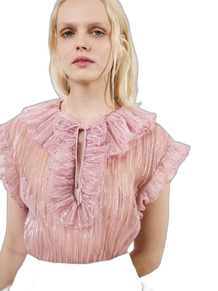 Aknvas The Este ruffle top in rose