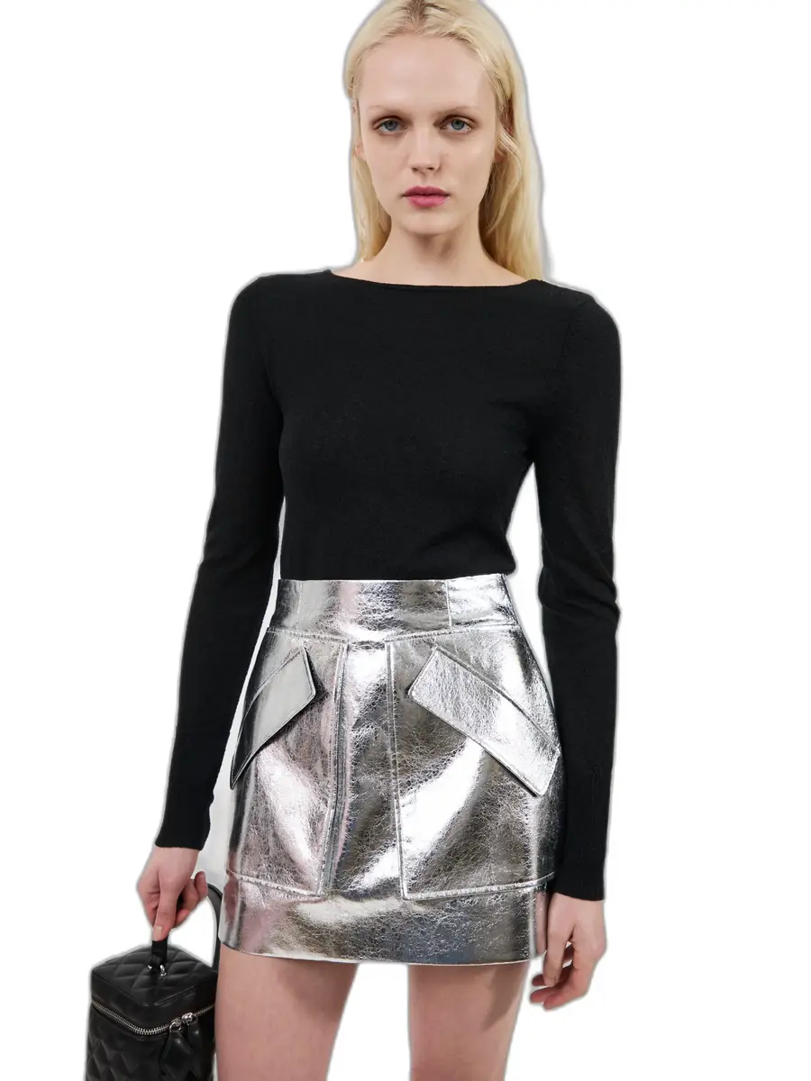 Aknvas The Lily lace-up knit top in black