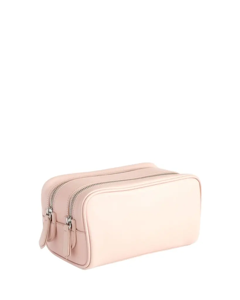 ROYCE New York Monogrammed Double Zip Leather Toiletry Bag, Personalized