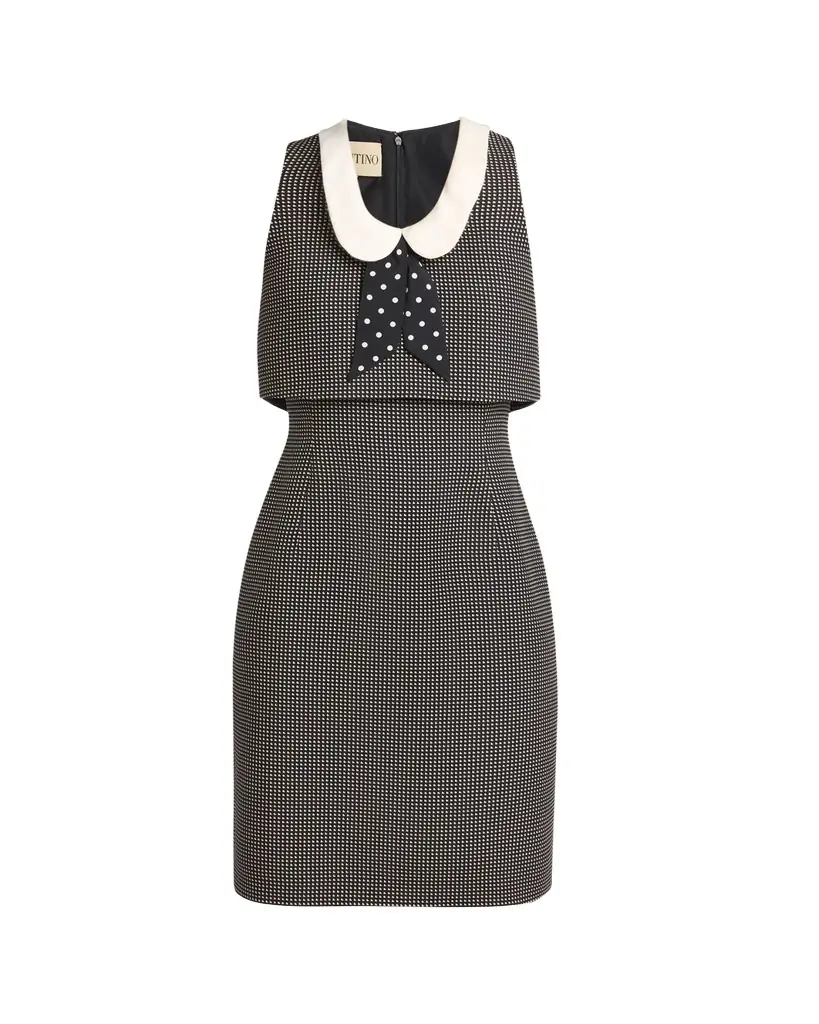 Valentino Garavani Polka-Dot Collared Sleeveless Dress - Women's Clothing