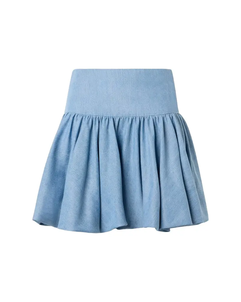 Akris punto Denim Balloon Mini Skirt