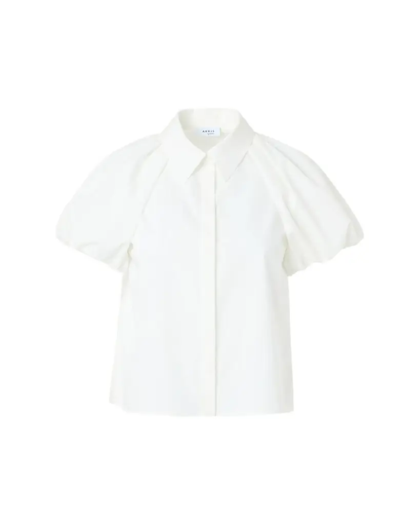 Akris punto Cotton Poplin Puff-Sleeve Shirt