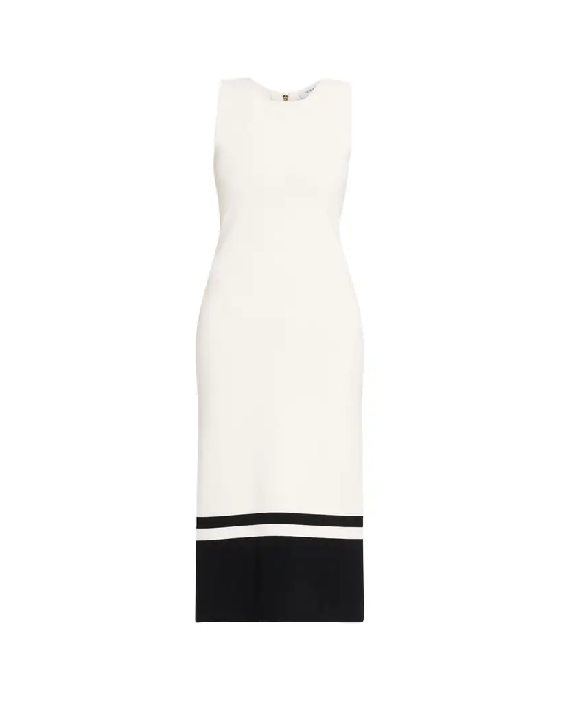 Prabal Gurung Sleeveless Compact Knit Two-Tone Midi Dress
