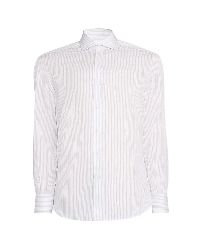 Brunello Cucinelli Men's Cotton Multi-Stripe Button-Down Shirt