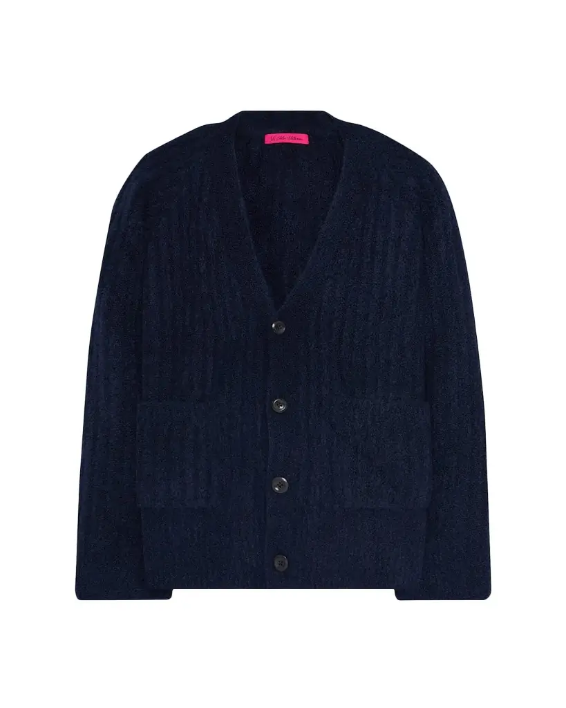 The Elder Statesman Cozy Rib Relaxed Cashmere-Silk Cardigan