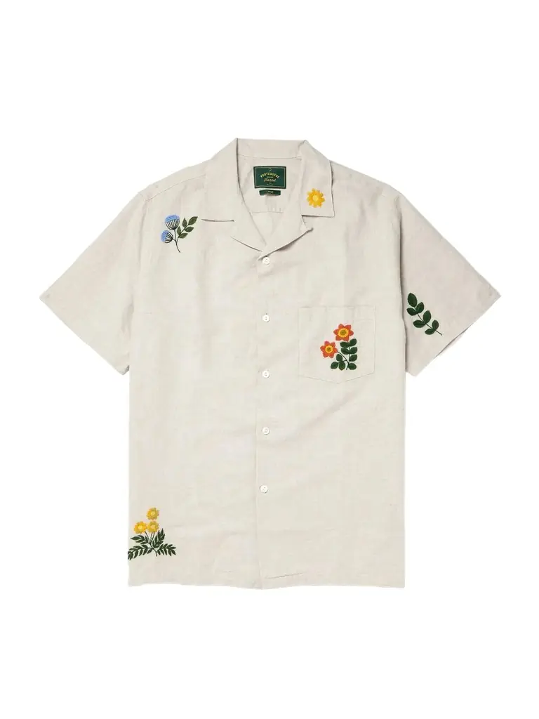 Portuguese Flannel Convertible-Collar Embroidered Linen and Cotton-Blend Shirt - Men