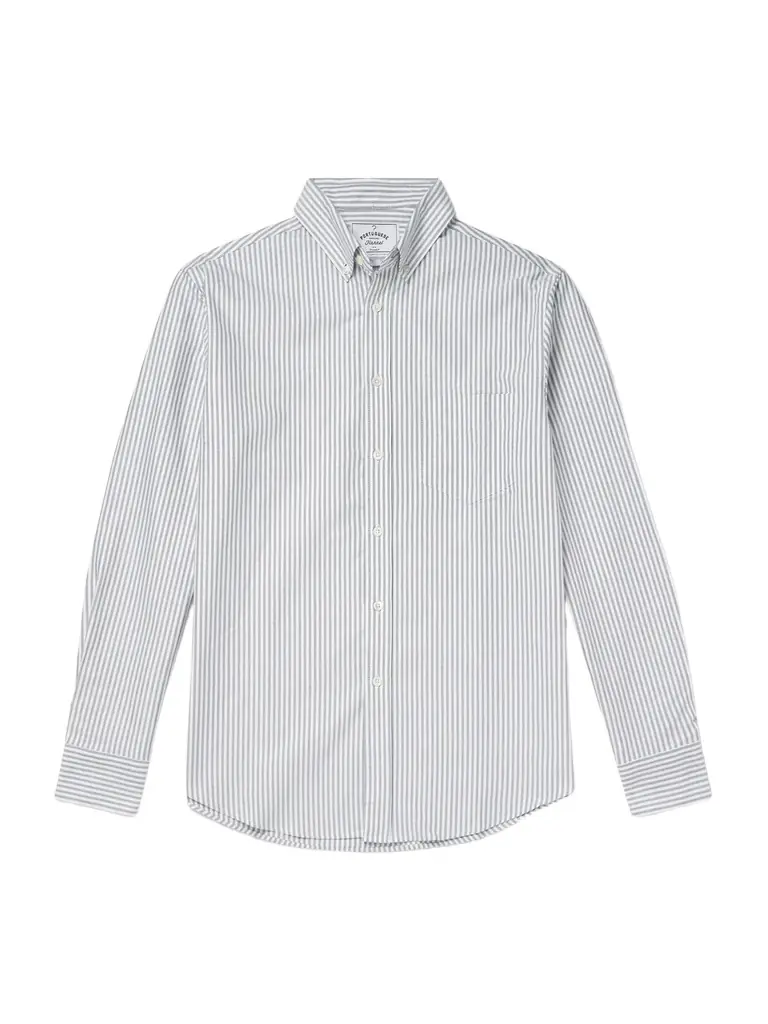 Portuguese Flannel Belavista Button-Down Collar Pinstriped Cotton Oxford Shirt - Men
