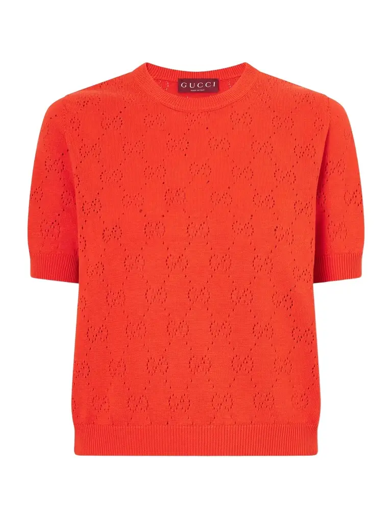 Gucci Perforated Silk And Cotton-blend Sweater