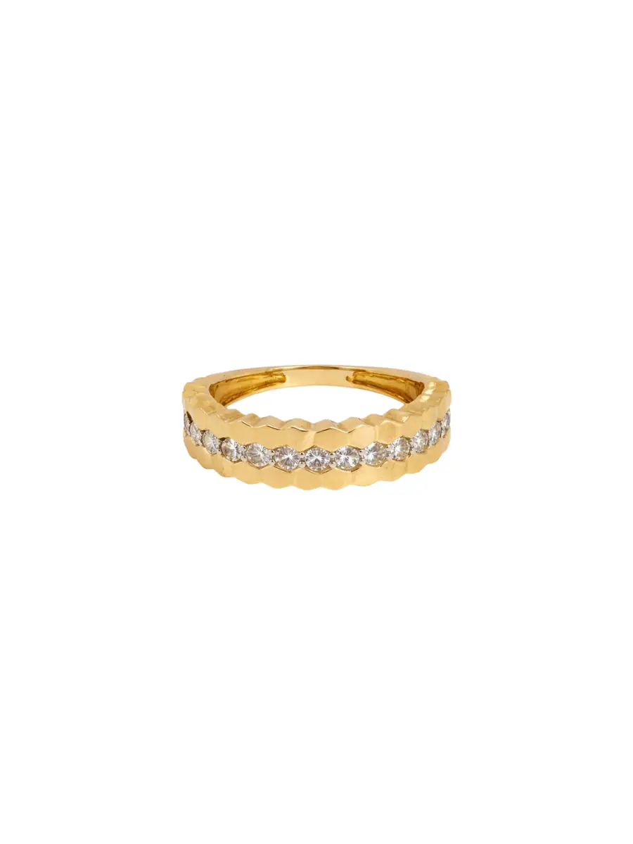 Wish Fine Jewelry 0.76ct Diamond 14K Gold Honeycomb Ring