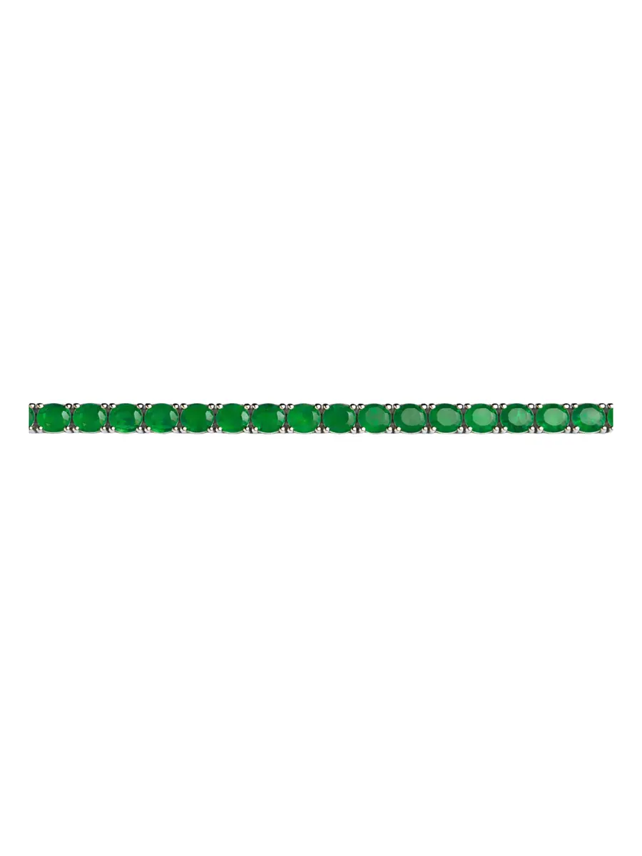 Wish Fine Jewelry 15.32ct Emerald 14K Gold Tennis Bracelet