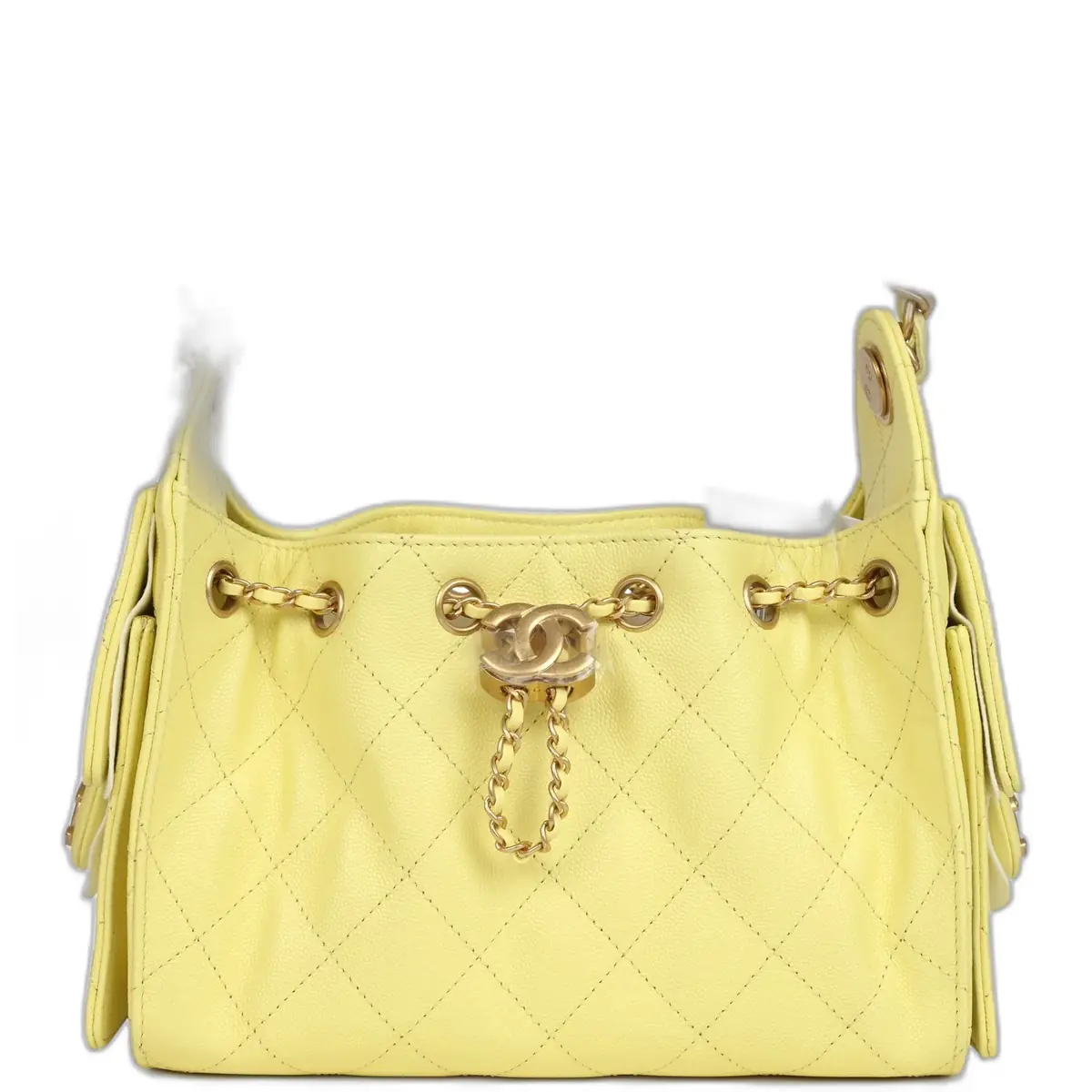 Chanel Chanel Mini 25 Hobo Bag Light Yellow Caviar Antique Gold Hardware